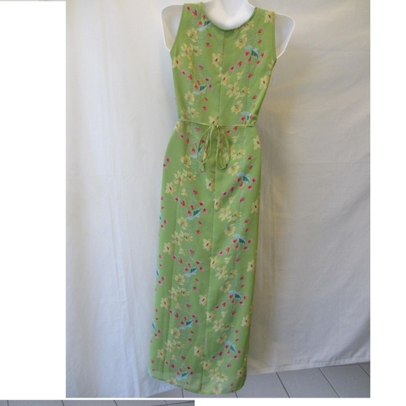LAURA TYLER 12 L LONG DRESS Sleeveless GREEN - Picture 3 of 8